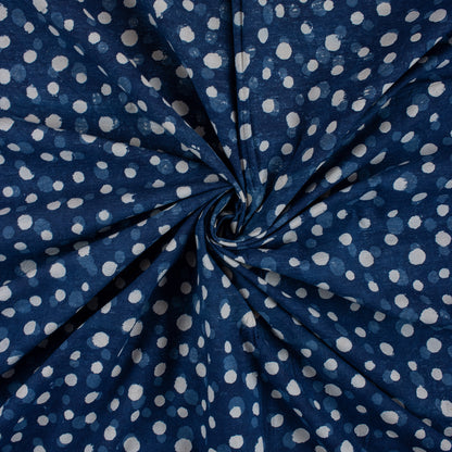 Polka Dots Soft Cotton Indigo Blue Fabric
