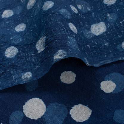 Polka Dots Soft Cotton Indigo Blue Fabric