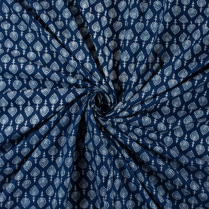 Decorative Indigo Blue Hand Block Print Fabric
