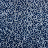 Indigo Blue Floral Hand Block Printed Fabric by Yard