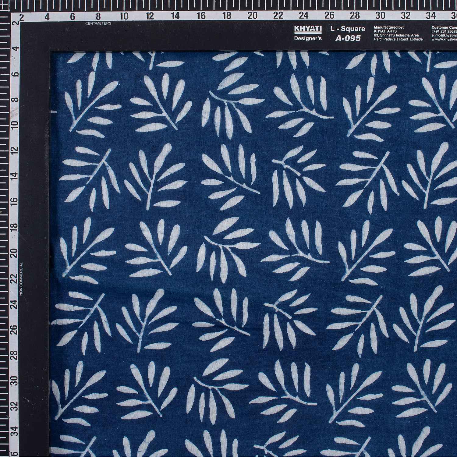 Indian Leaf Block Print Indigo Blue Fabric Online