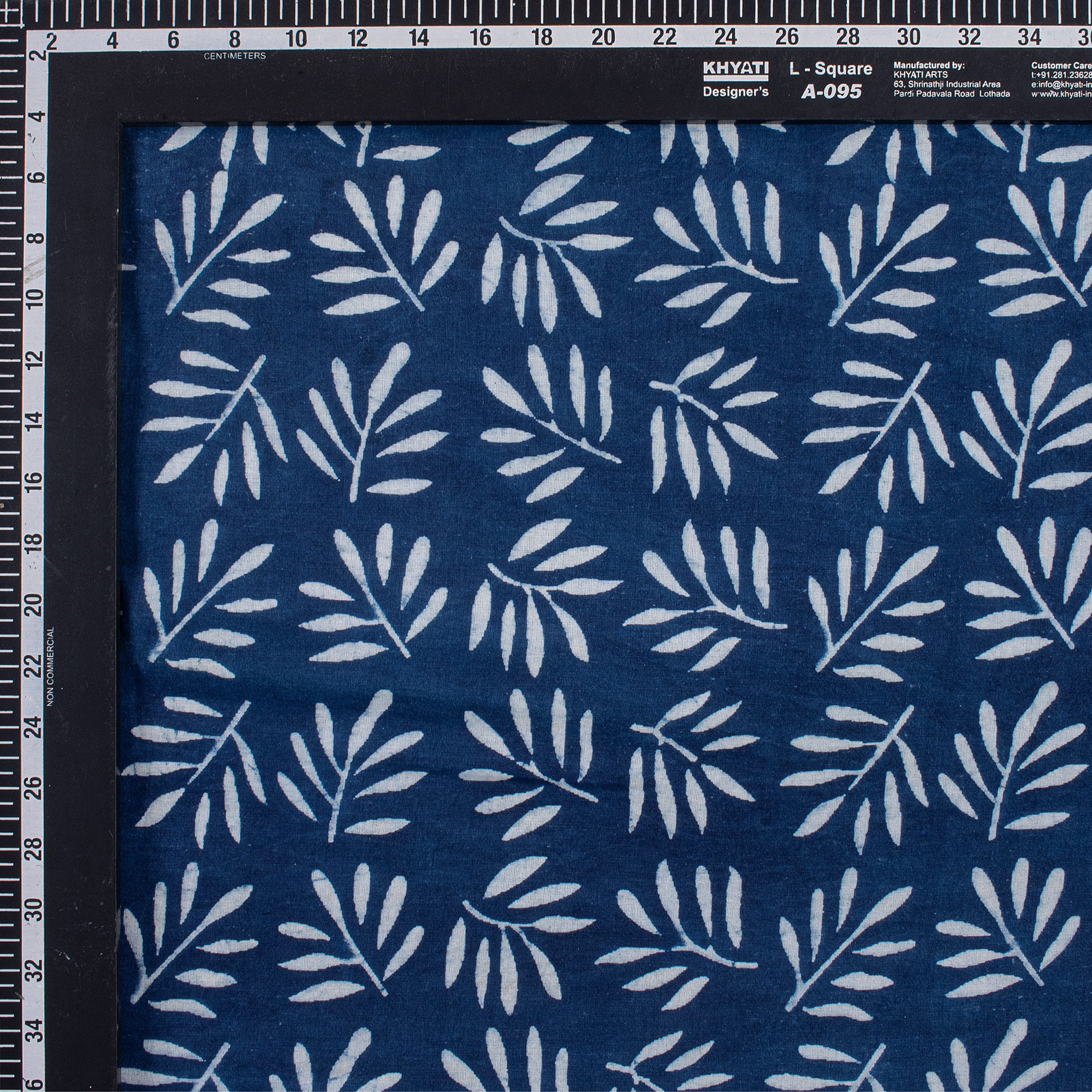 Indian Leaf Block Print Indigo Blue Fabric Online