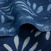Indian Leaf Block Print Indigo Blue Fabric Online