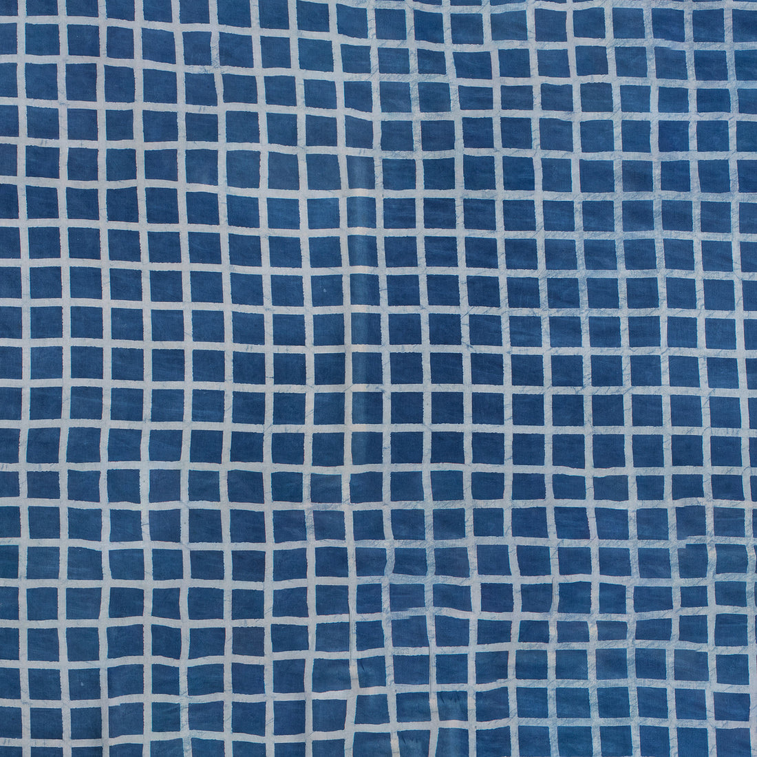 Check Hand Block Printed Organic Cotton Fabric