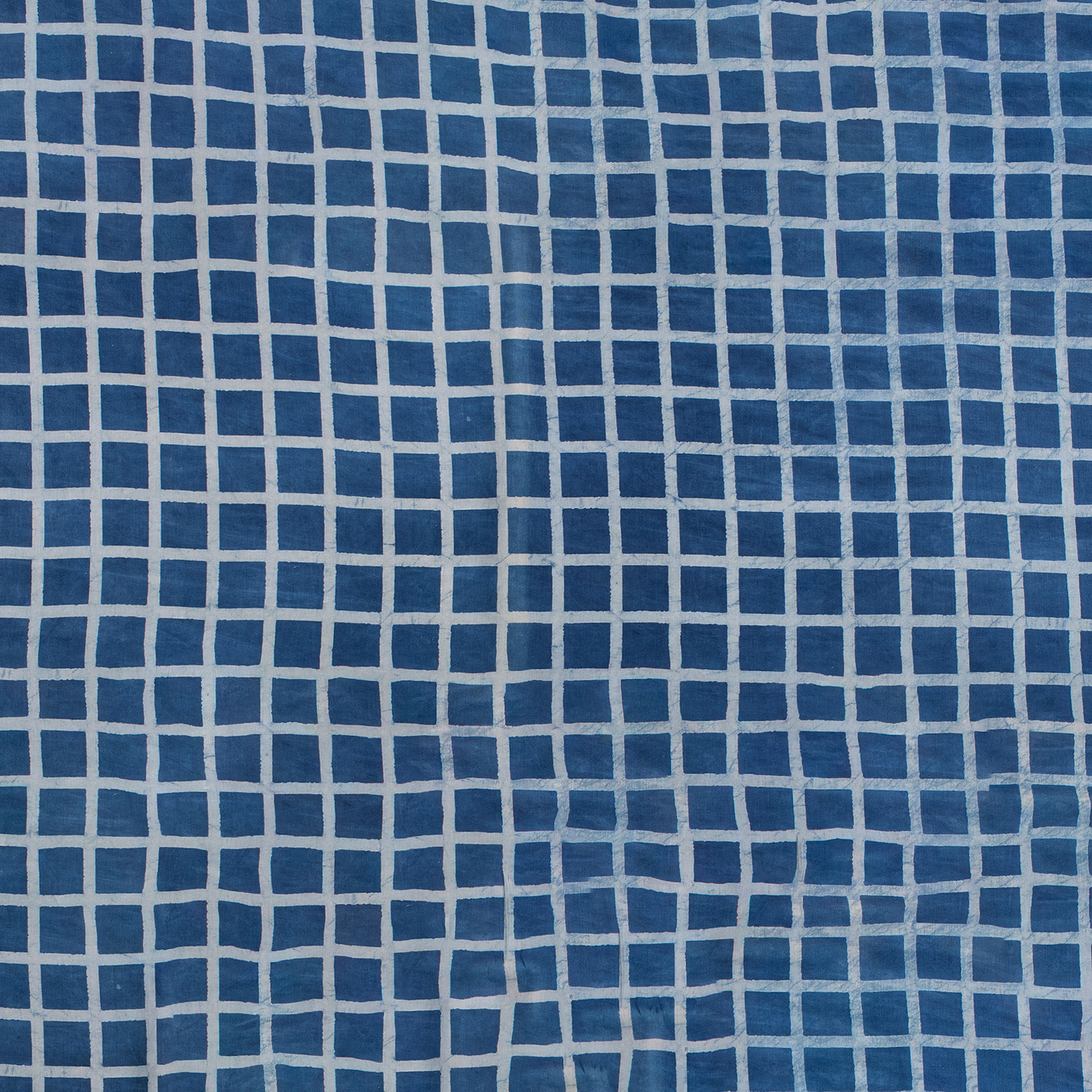 Check Hand Block Printed Organic Cotton Fabric