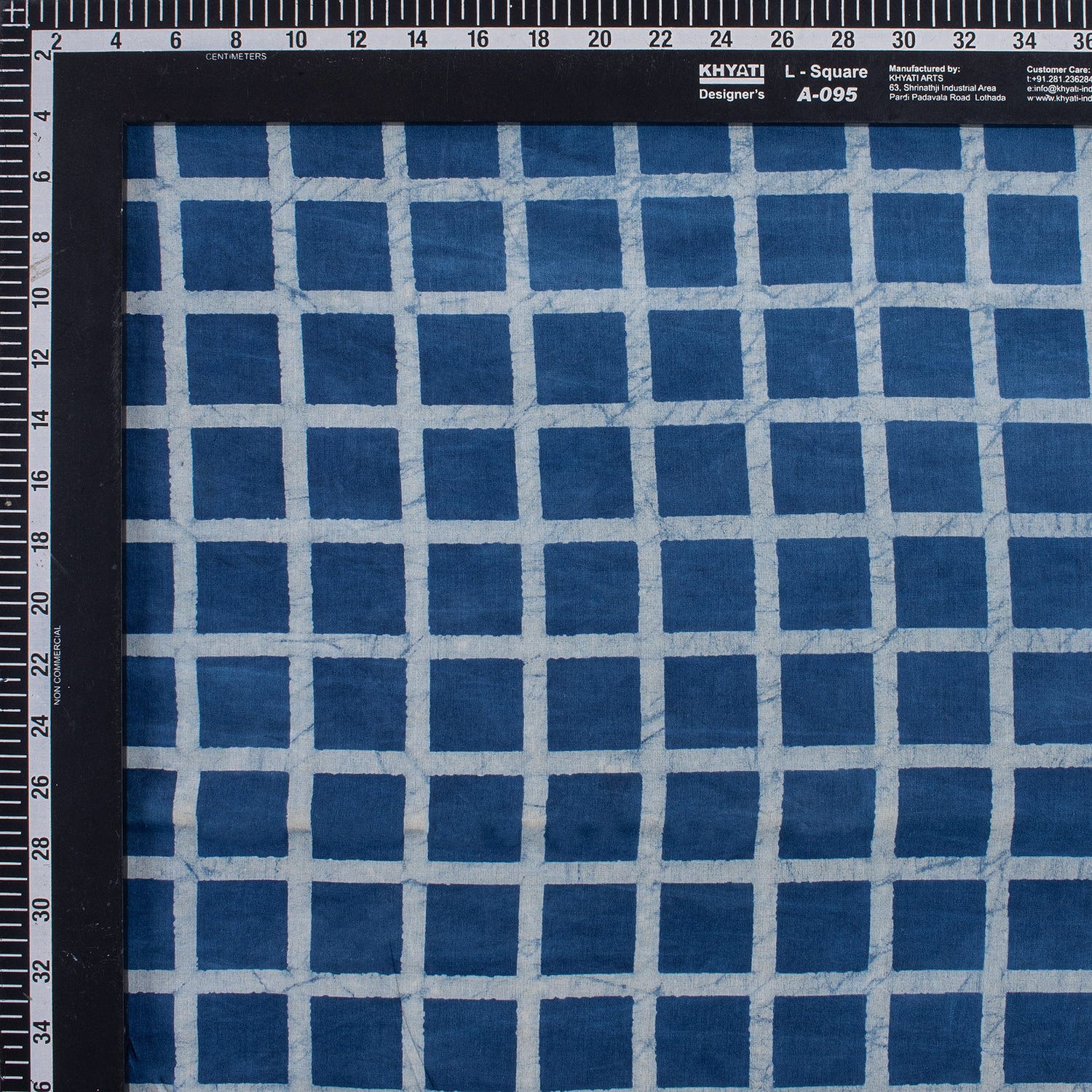 Check Hand Block Printed Organic Cotton Fabric