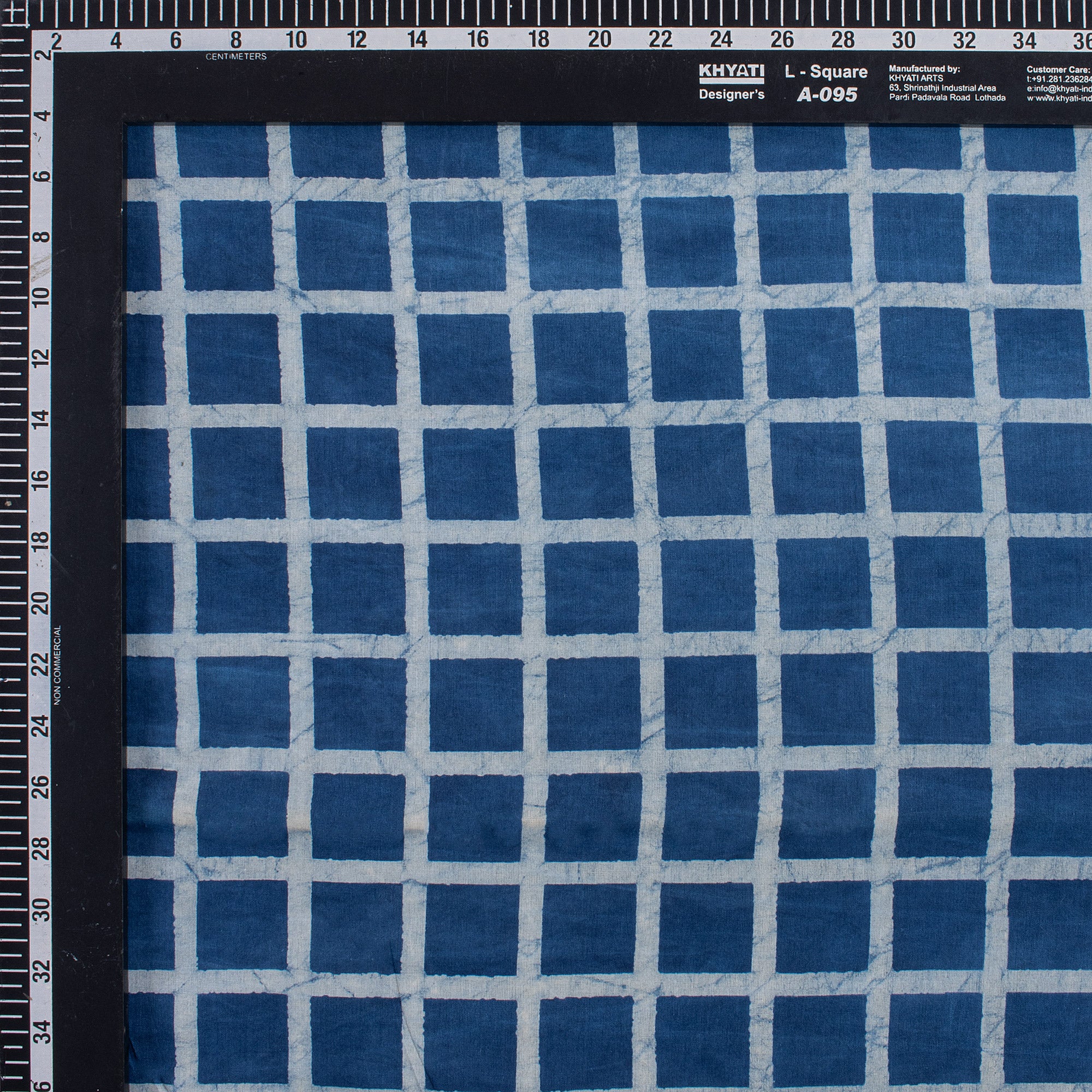 Check Hand Block Printed Organic Cotton Fabric