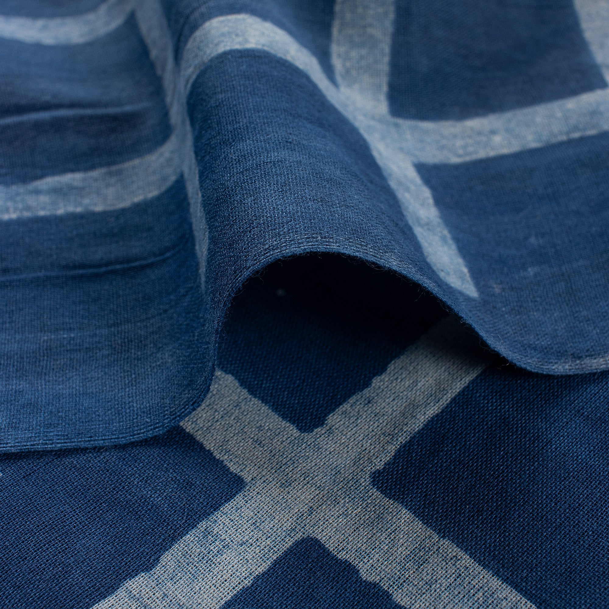 Check Hand Block Printed Organic Cotton Fabric