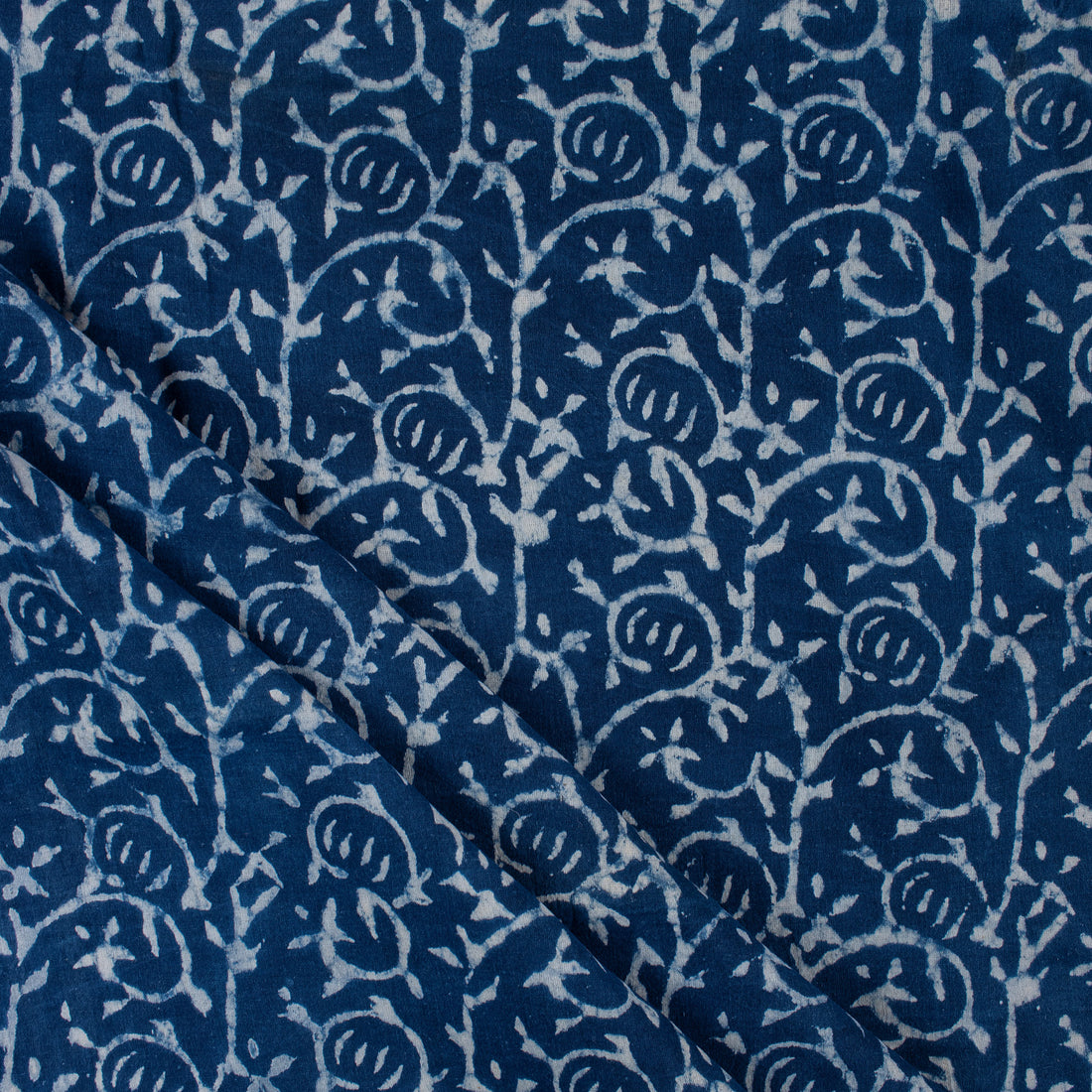 Indigo Blue Hand Block Printed Indian Cotton Fabric