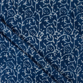 Indigo Blue Hand Block Printed Indian Cotton Fabric