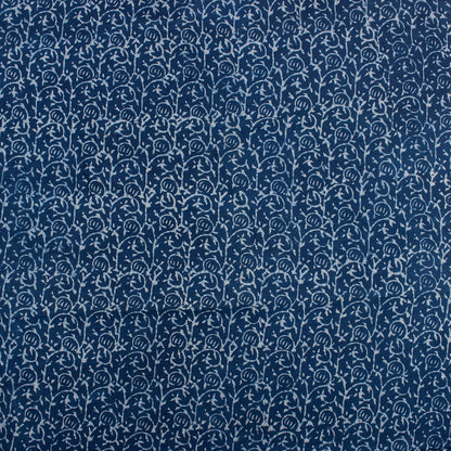 Indigo Blue Hand Block Printed Indian Cotton Fabric