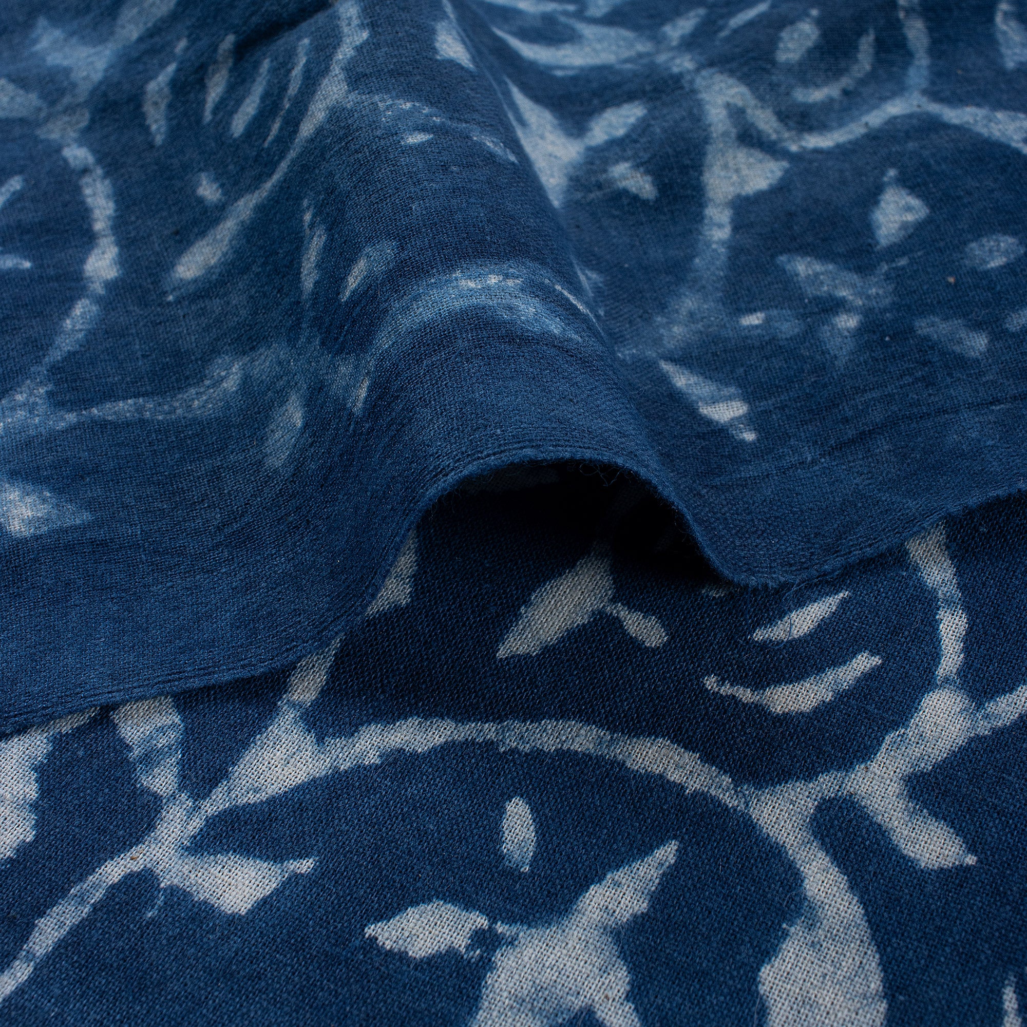 Indigo Blue Hand Block Printed Indian Cotton Fabric