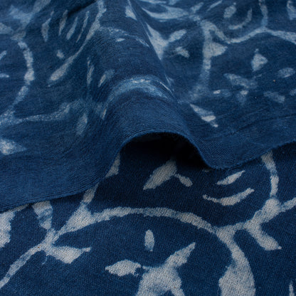 Indigo Blue Hand Block Printed Indian Cotton Fabric