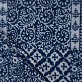 Patchwork Soft Cotton Indigo Blue Hand Block Printed Fabric