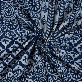 Patchwork Soft Cotton Indigo Blue Hand Block Printed Fabric