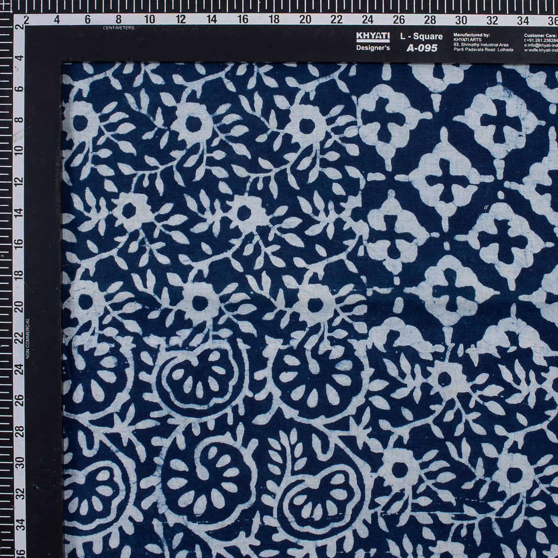 Patchwork Soft Cotton Indigo Blue Hand Block Printed Fabric