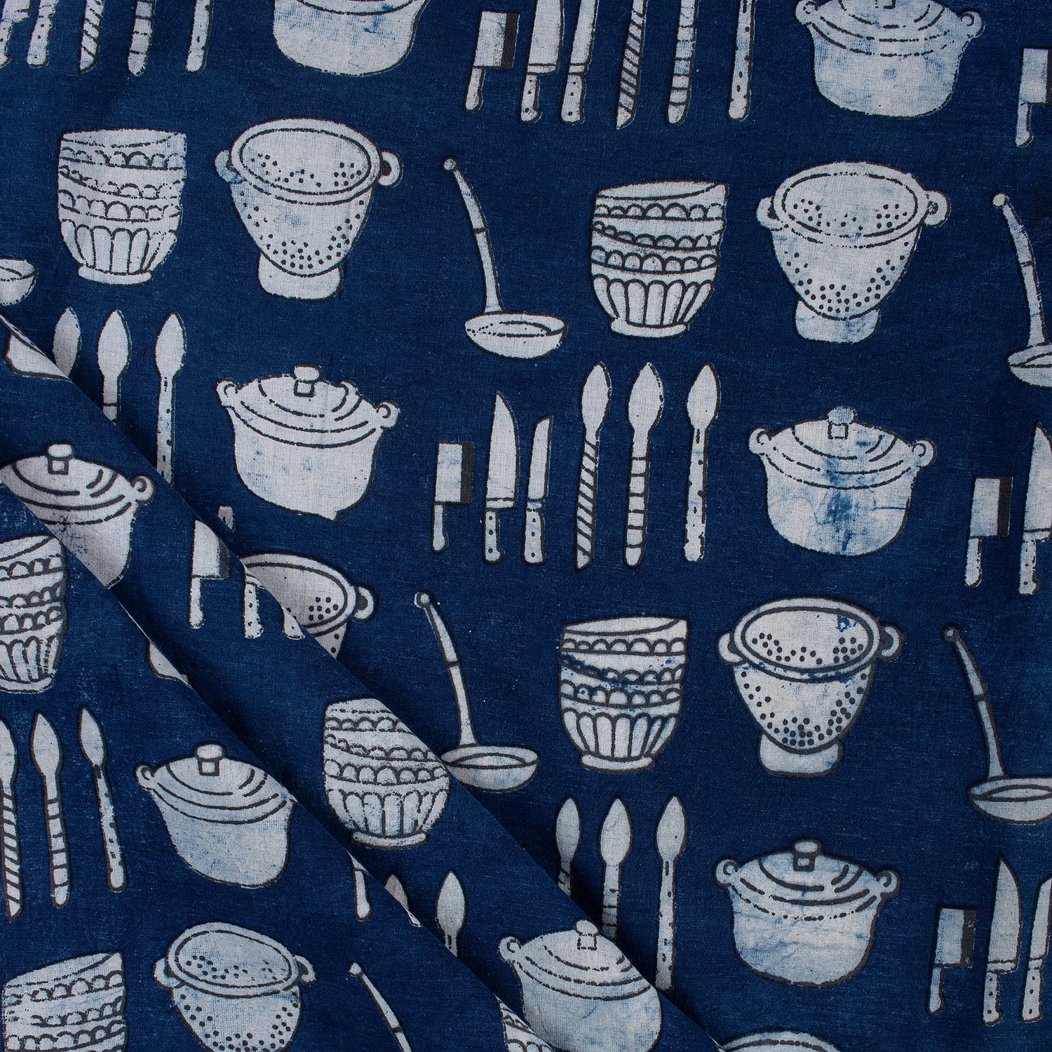 Indigo Block Printed Fabric for Kurti Online in India