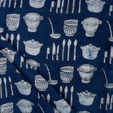 Indigo Block Printed Fabric for Kurti Online in India