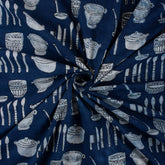 Indigo Block Printed Fabric for Kurti Online in India