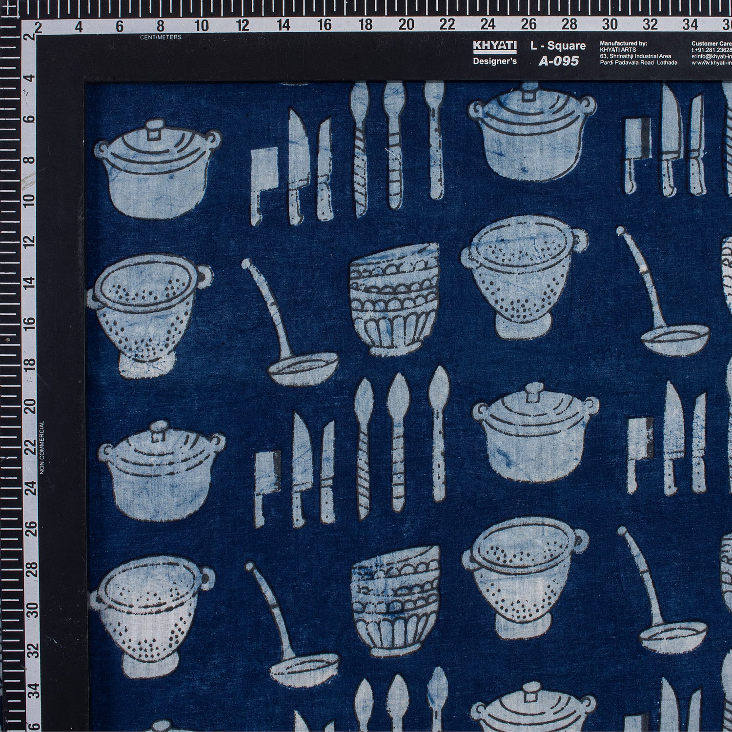 Indigo Block Printed Fabric for Kurti Online in India