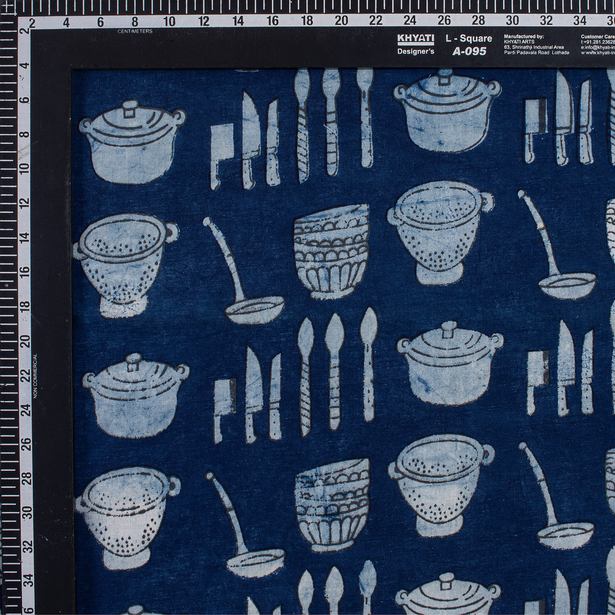 Indigo Block Printed Fabric for Kurti Online in India