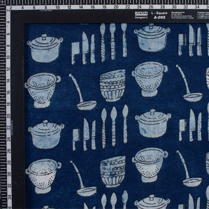 Indigo Block Printed Fabric for Kurti Online in India