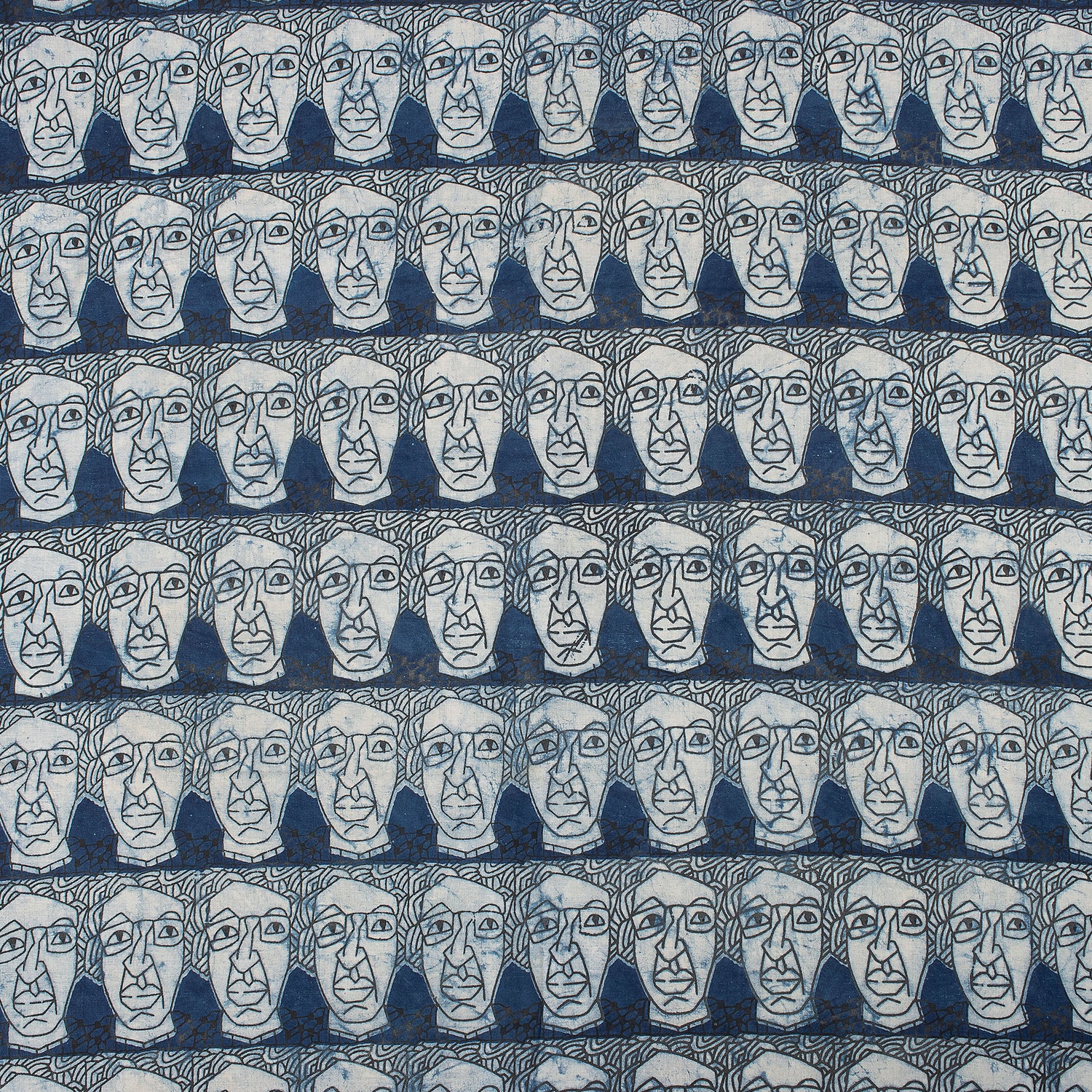 Human Hand Block Print Indigo Fabric Online