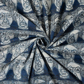 Human Hand Block Print Indigo Fabric Online