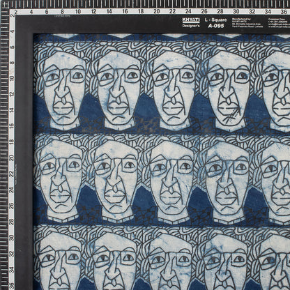 Human Hand Block Print Indigo Fabric Online