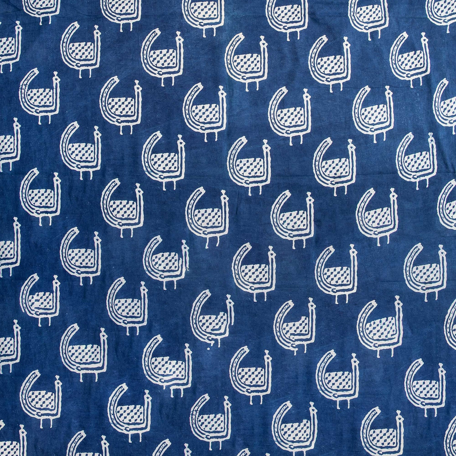 Peacock Indigo Print Fabric