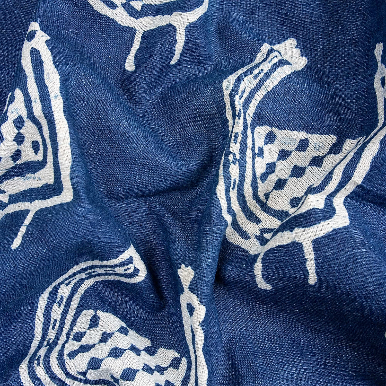 Peacock Indigo Print Fabric