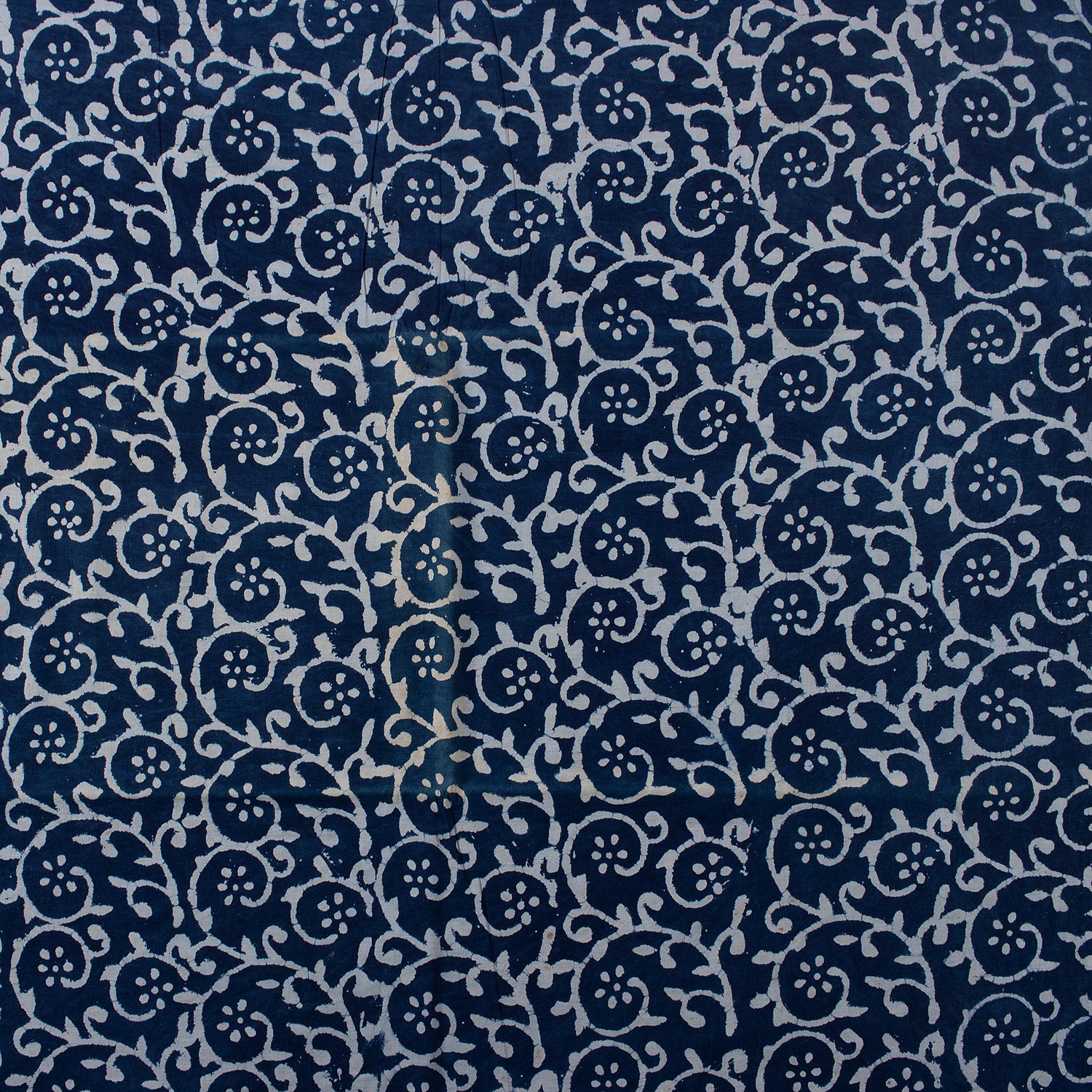 New Indigo Blue Floral Hand Block Print Fabric