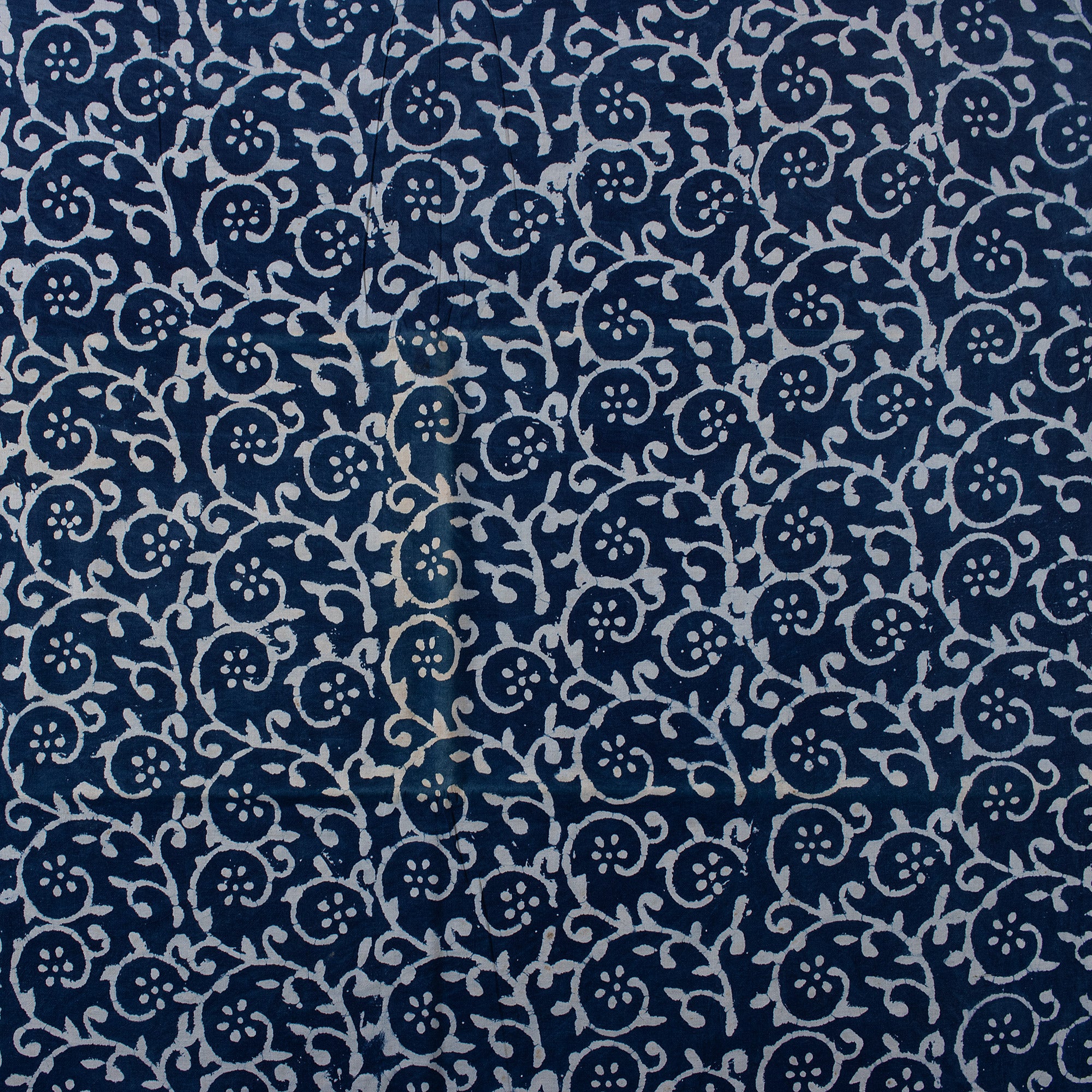 New Indigo Blue Floral Hand Block Print Fabric