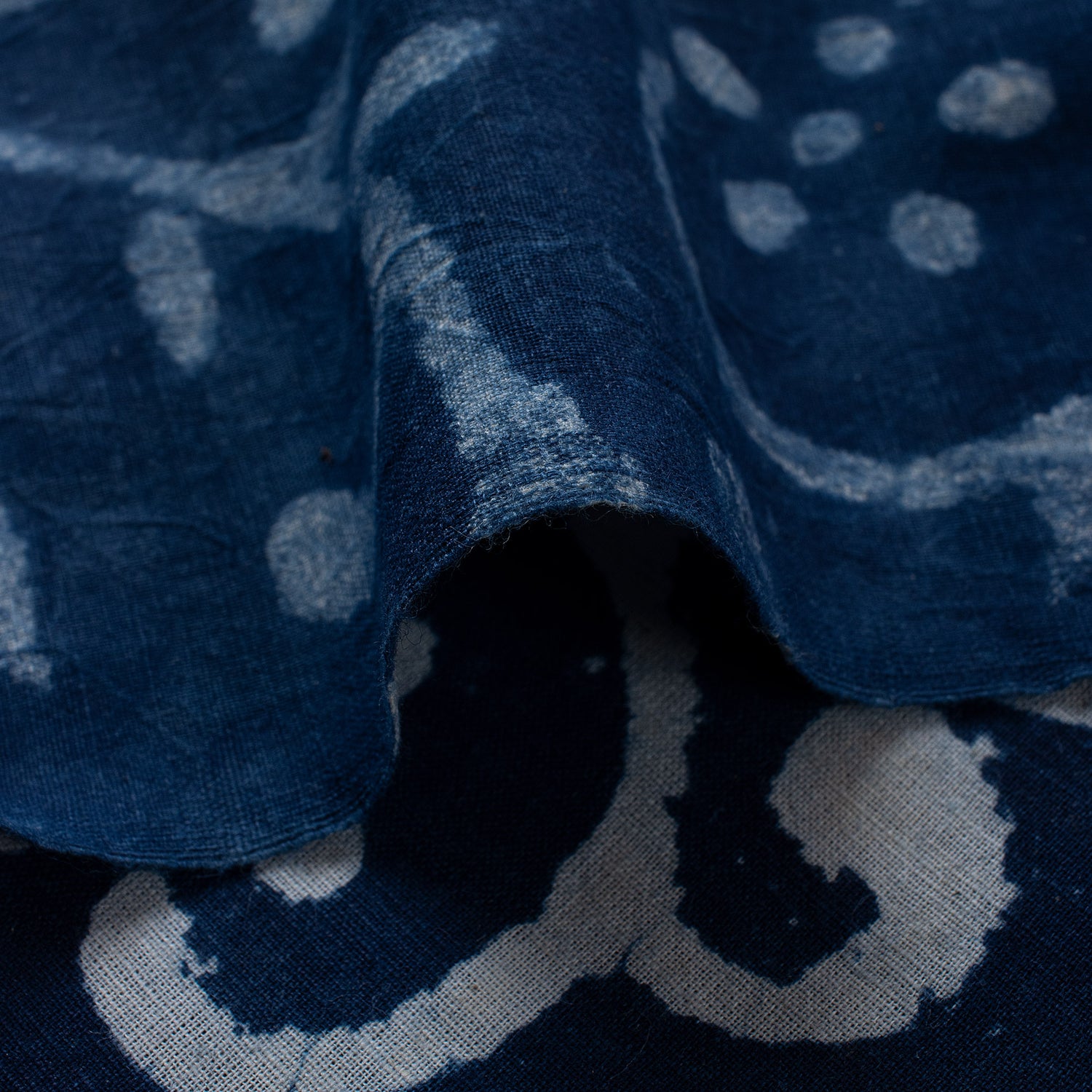 New Indigo Blue Floral Hand Block Print Fabric