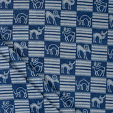 Indigo Blue Animal Block Print 100% Cotton Fabric
