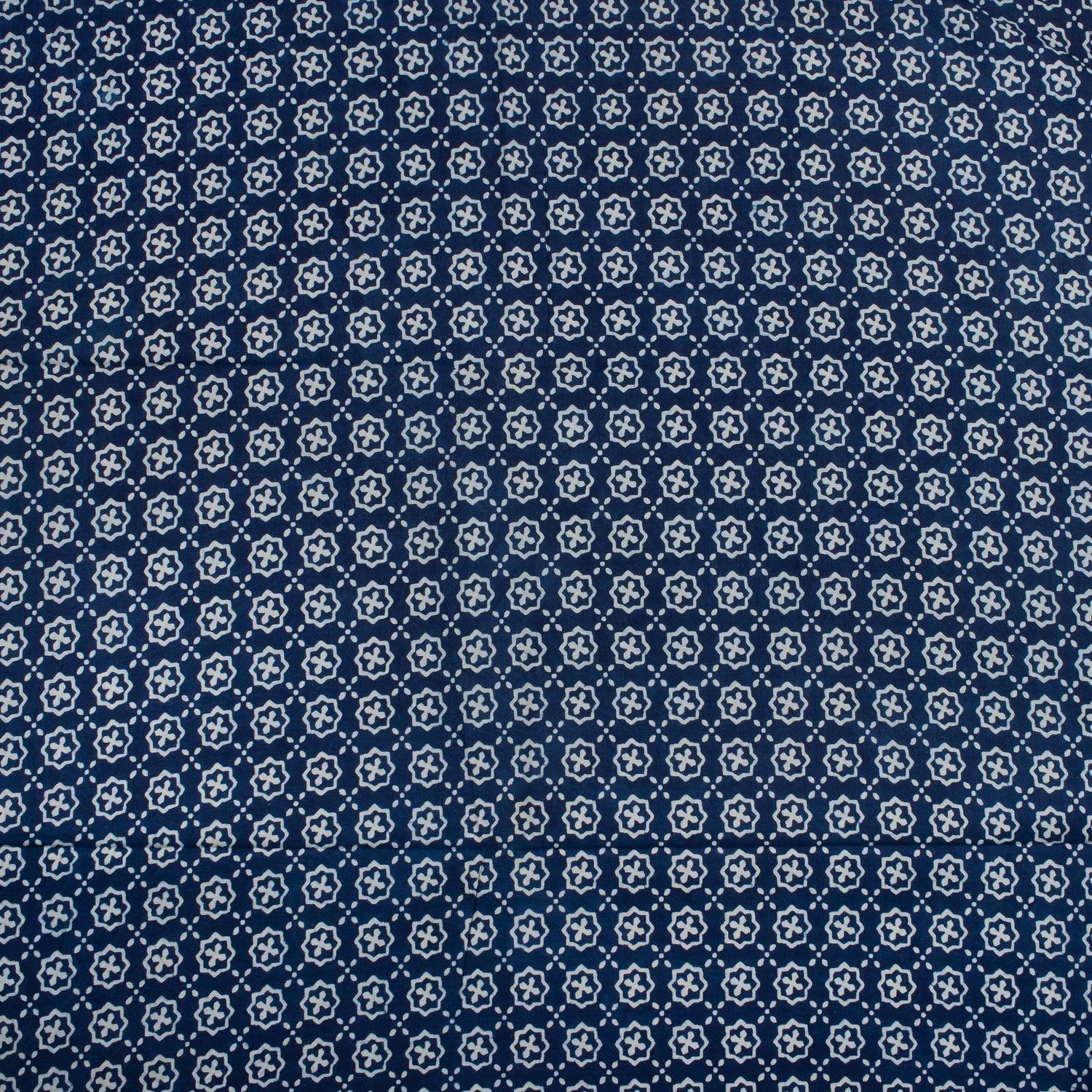 Hand Block Printed Indigo Fabric by the Yard