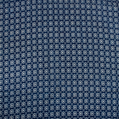 Hand Block Printed Indigo Fabric by the Yard