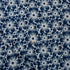 Sustainable Floral Printed Indigo Blue Fabric