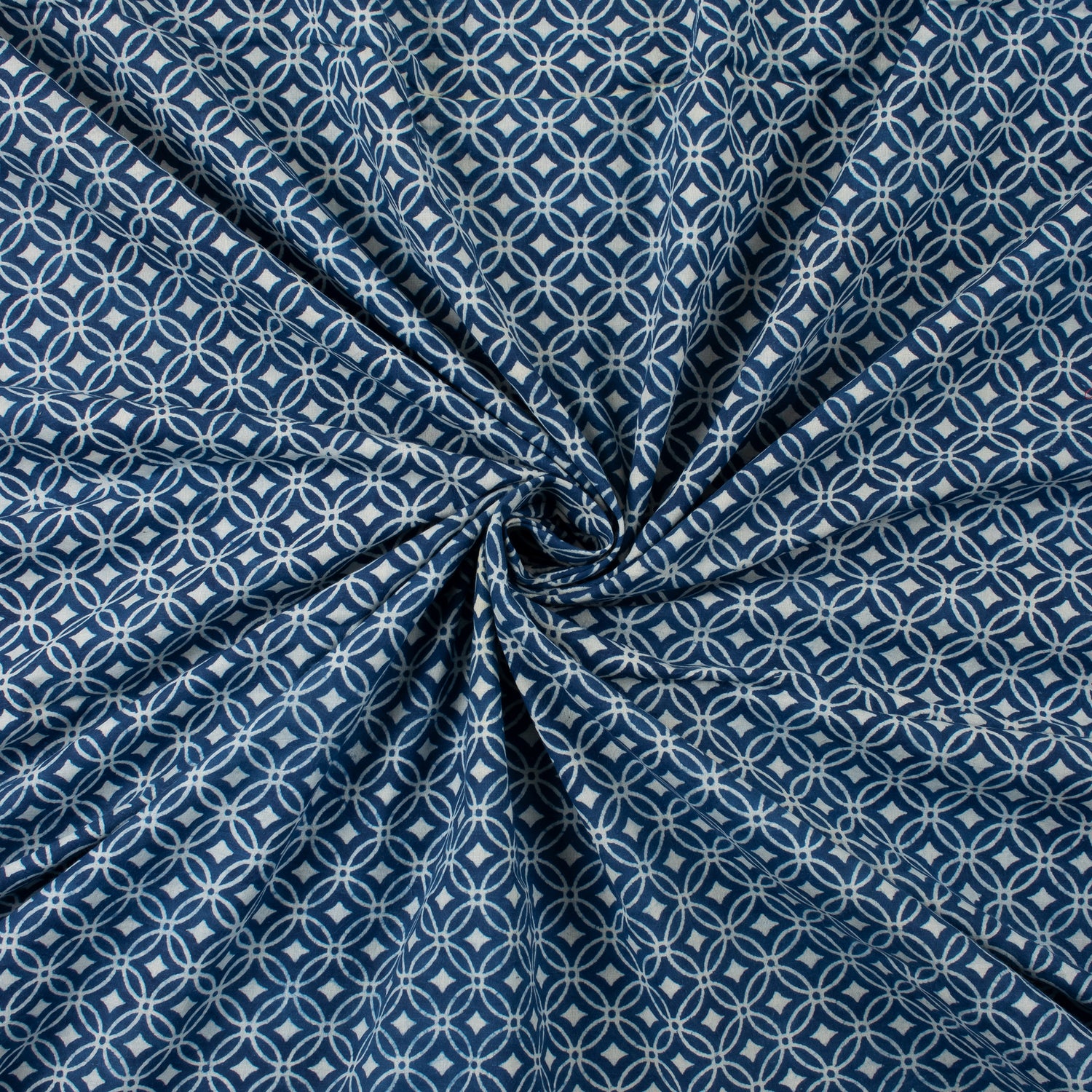Hand Block Print Indigo Sewing fabric