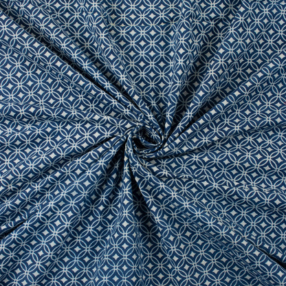 Hand Block Print Indigo Sewing fabric