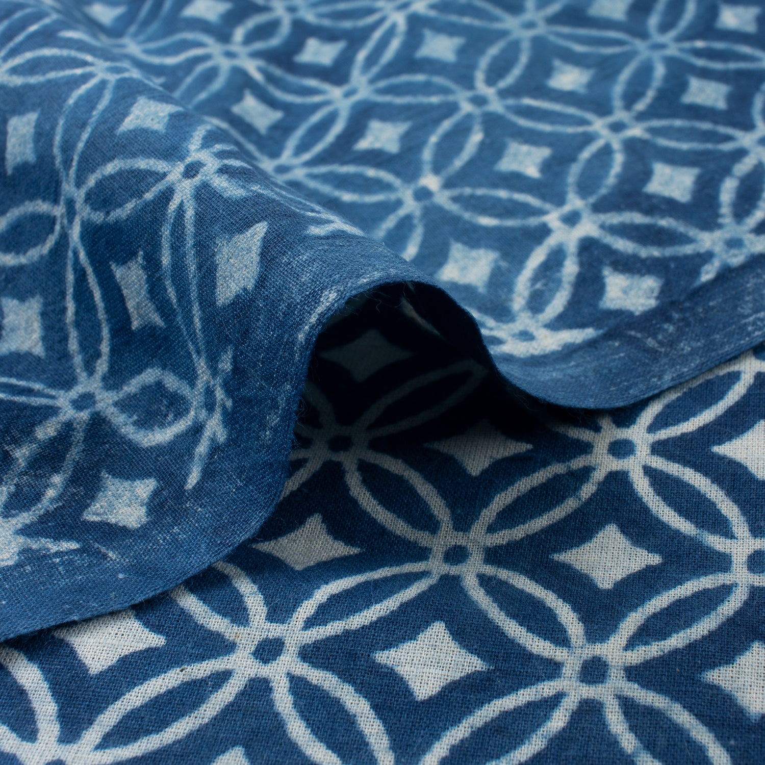 Hand Block Print Indigo Sewing fabric