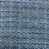 Zig Zag Indigo Blue Hand Block Printed Textile Fabric