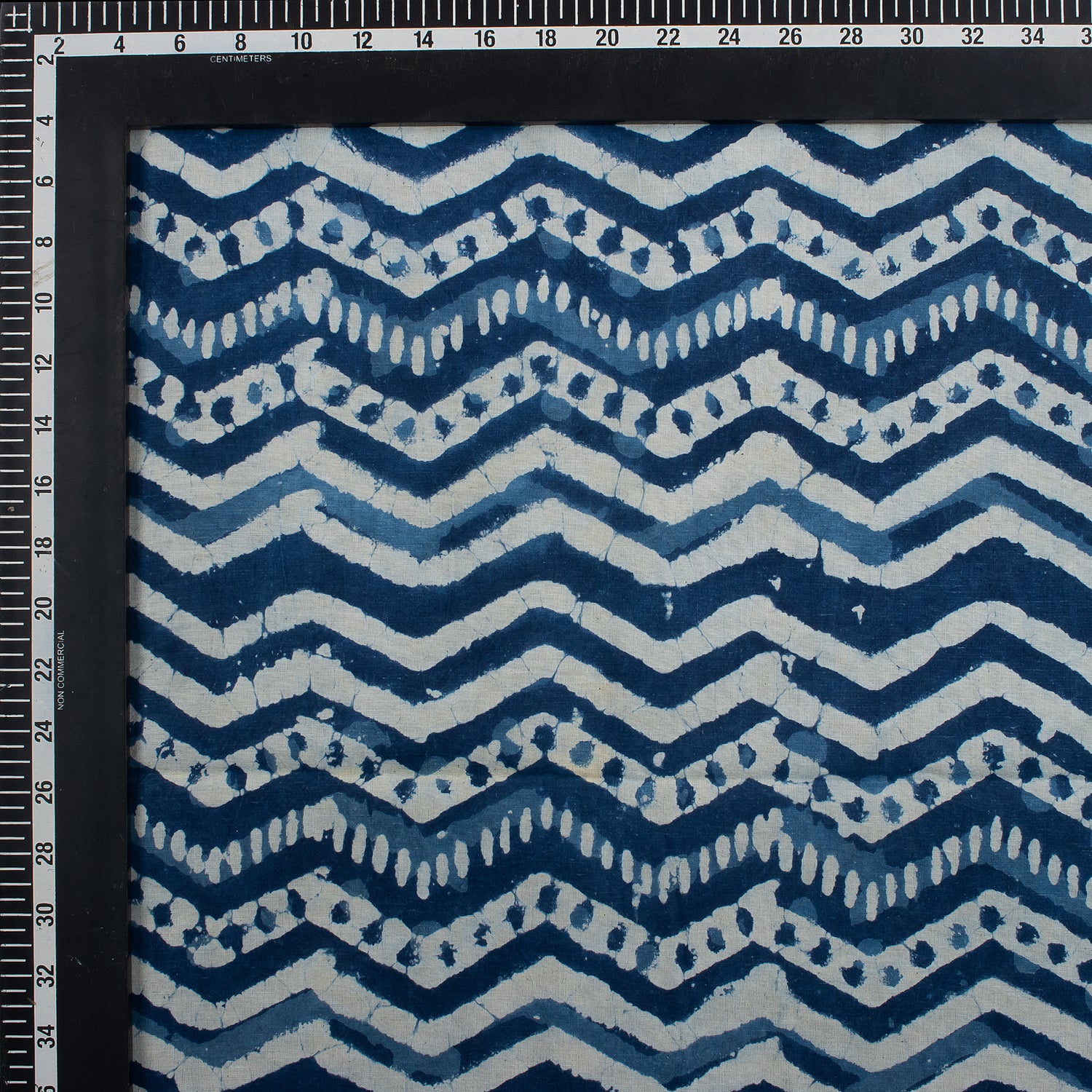 Zig Zag Indigo Blue Hand Block Printed Textile Fabric