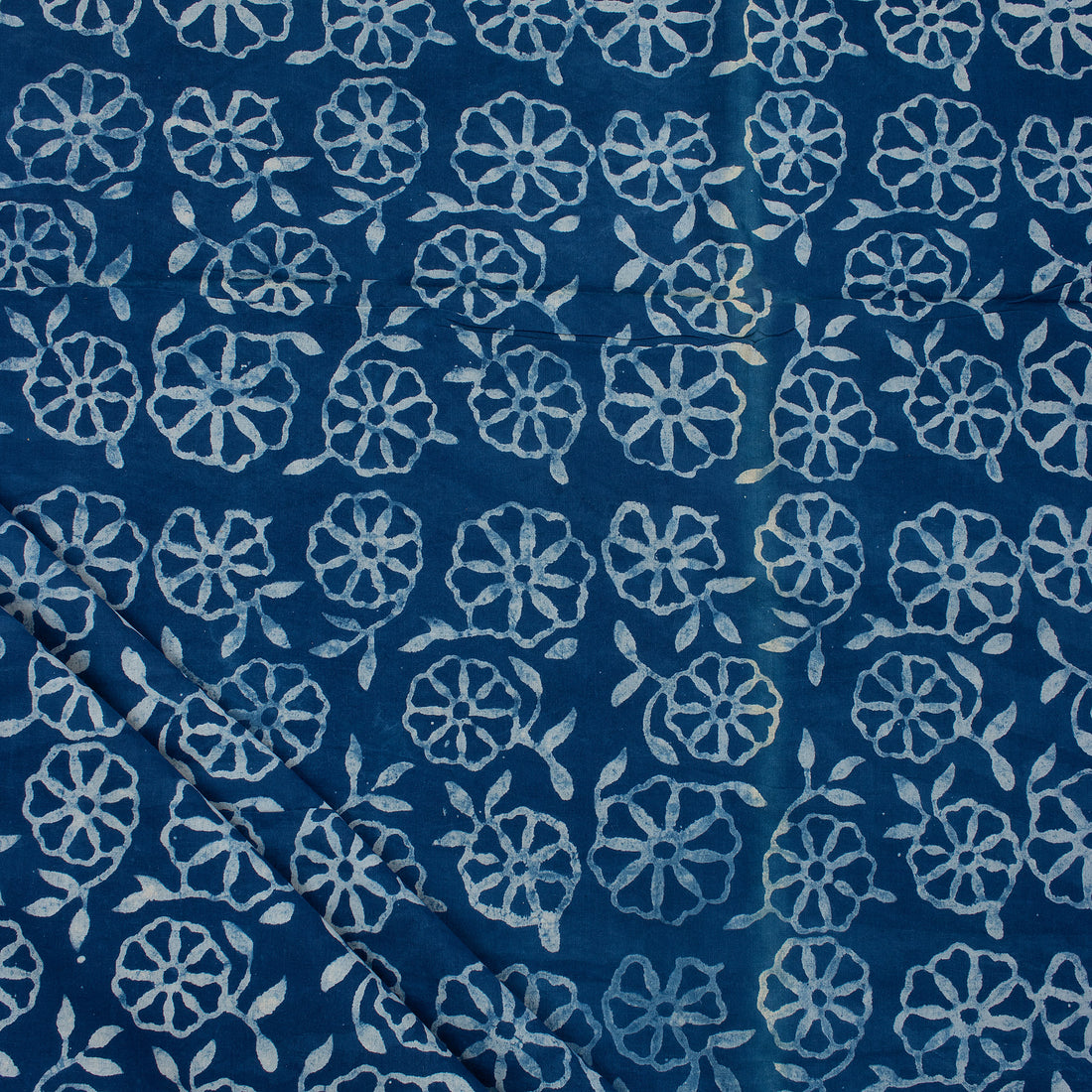 Hand Block Printed Indigo Blue Fabric for Kurti