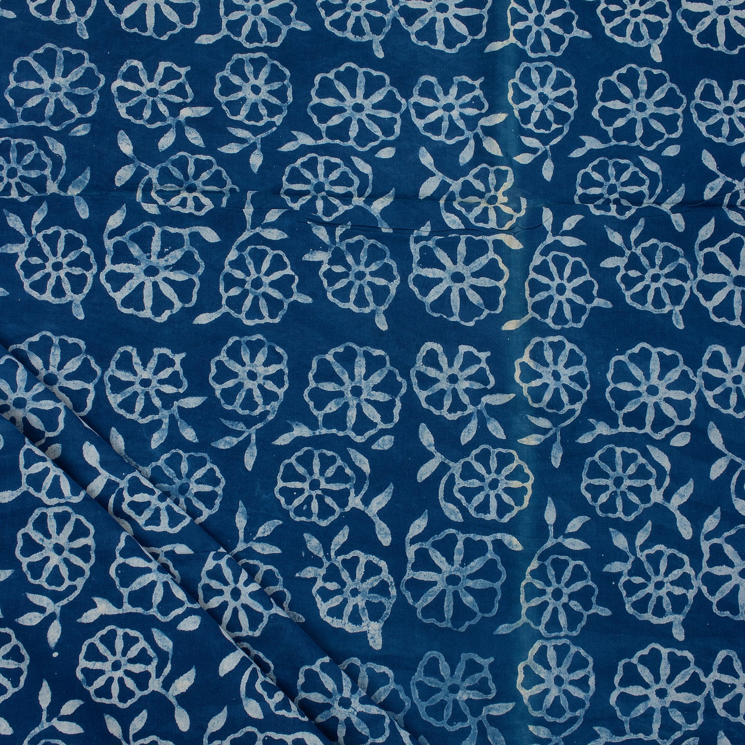 Hand Block Printed Indigo Blue Fabric for Kurti
