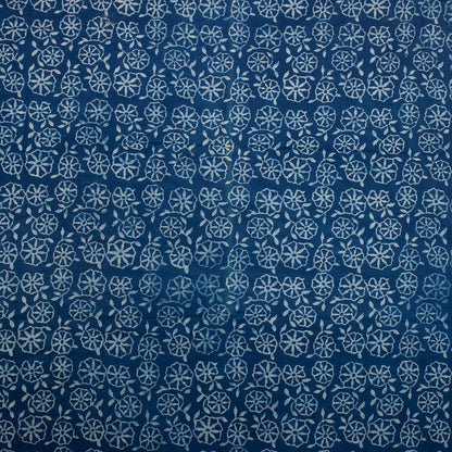 Hand Block Printed Indigo Blue Fabric for Kurti