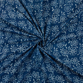 Hand Block Printed Indigo Blue Fabric for Kurti
