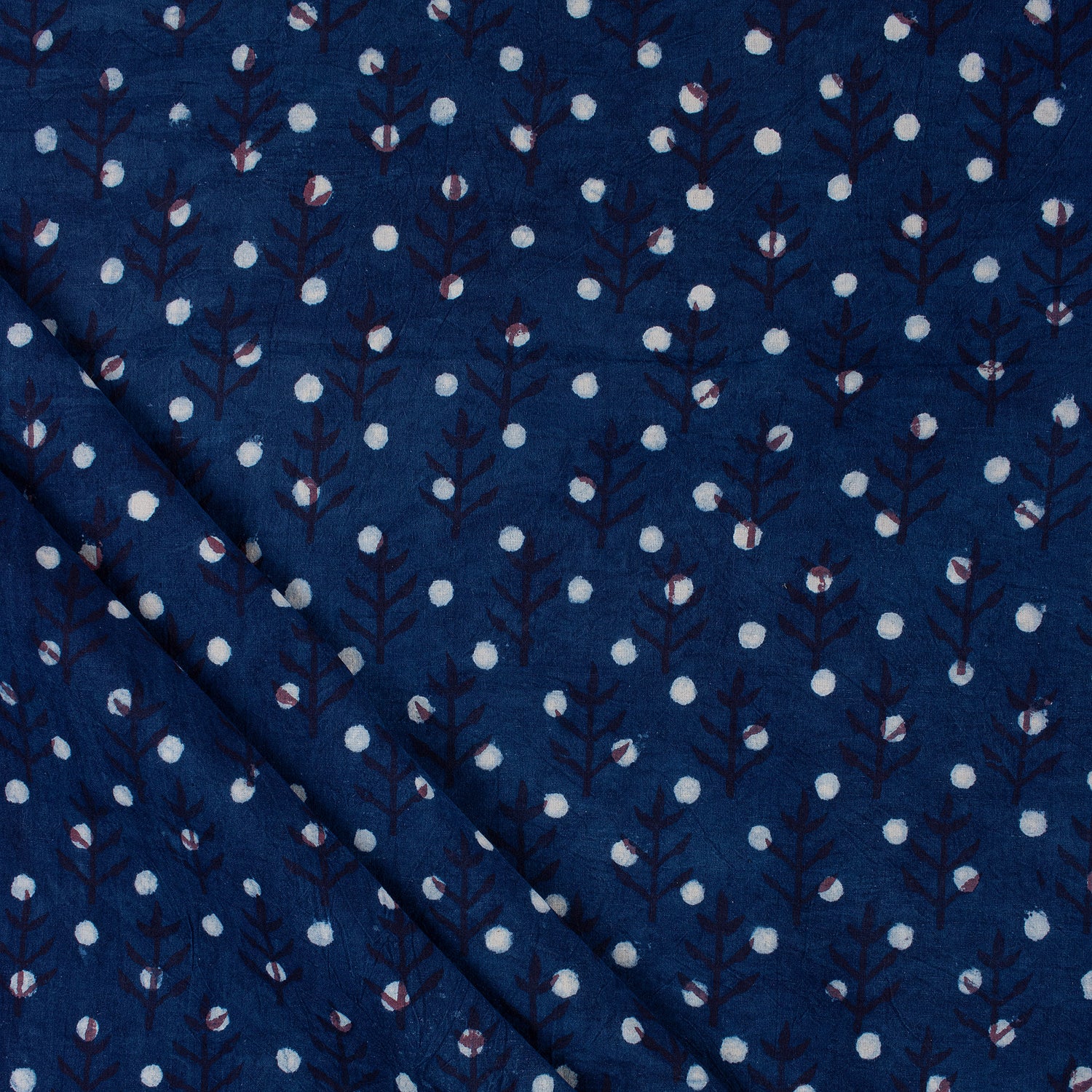 Traditional Indigo Blue Cotton Fabric