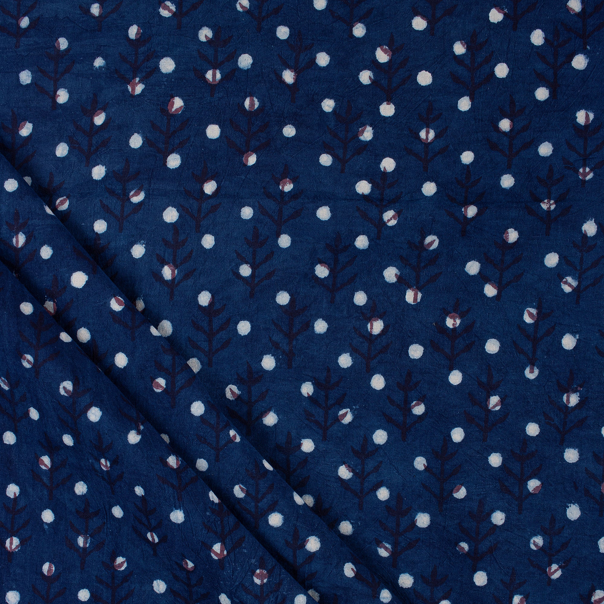 Traditional Indigo Blue Cotton Fabric