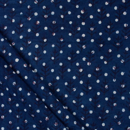 Traditional Indigo Blue Cotton Fabric